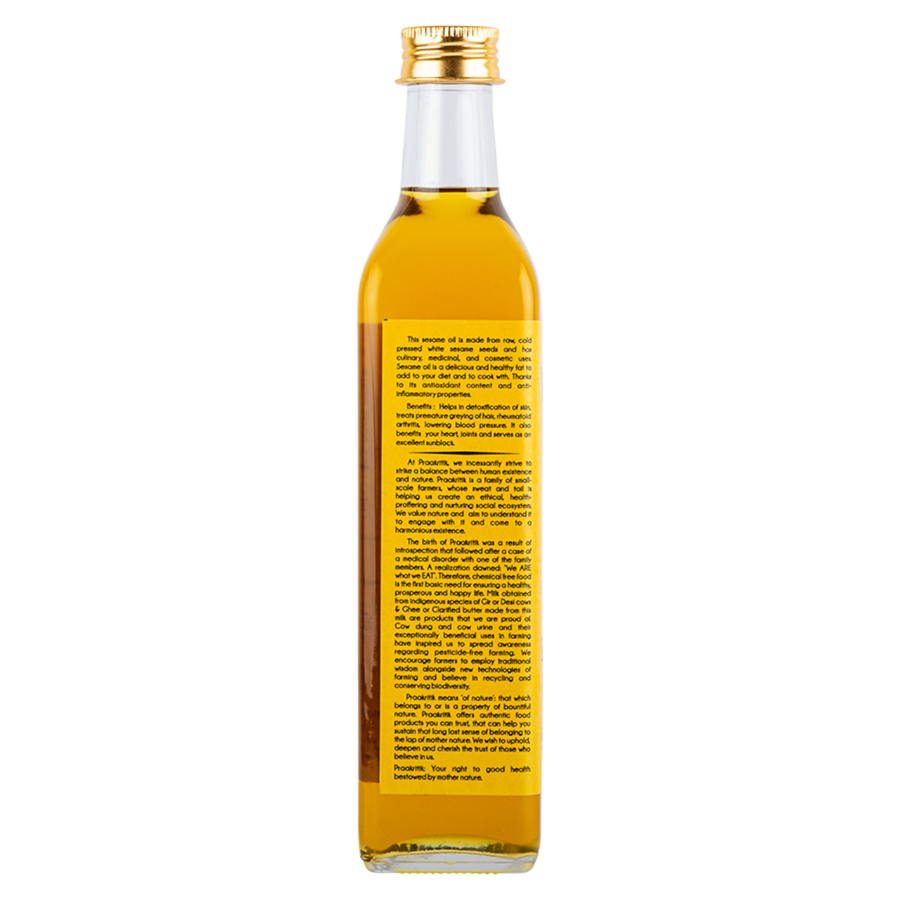 Organic Cold Pressed Sesame Oil | 500 ml | Praakritik